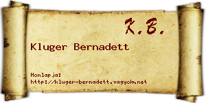 Kluger Bernadett névjegykártya